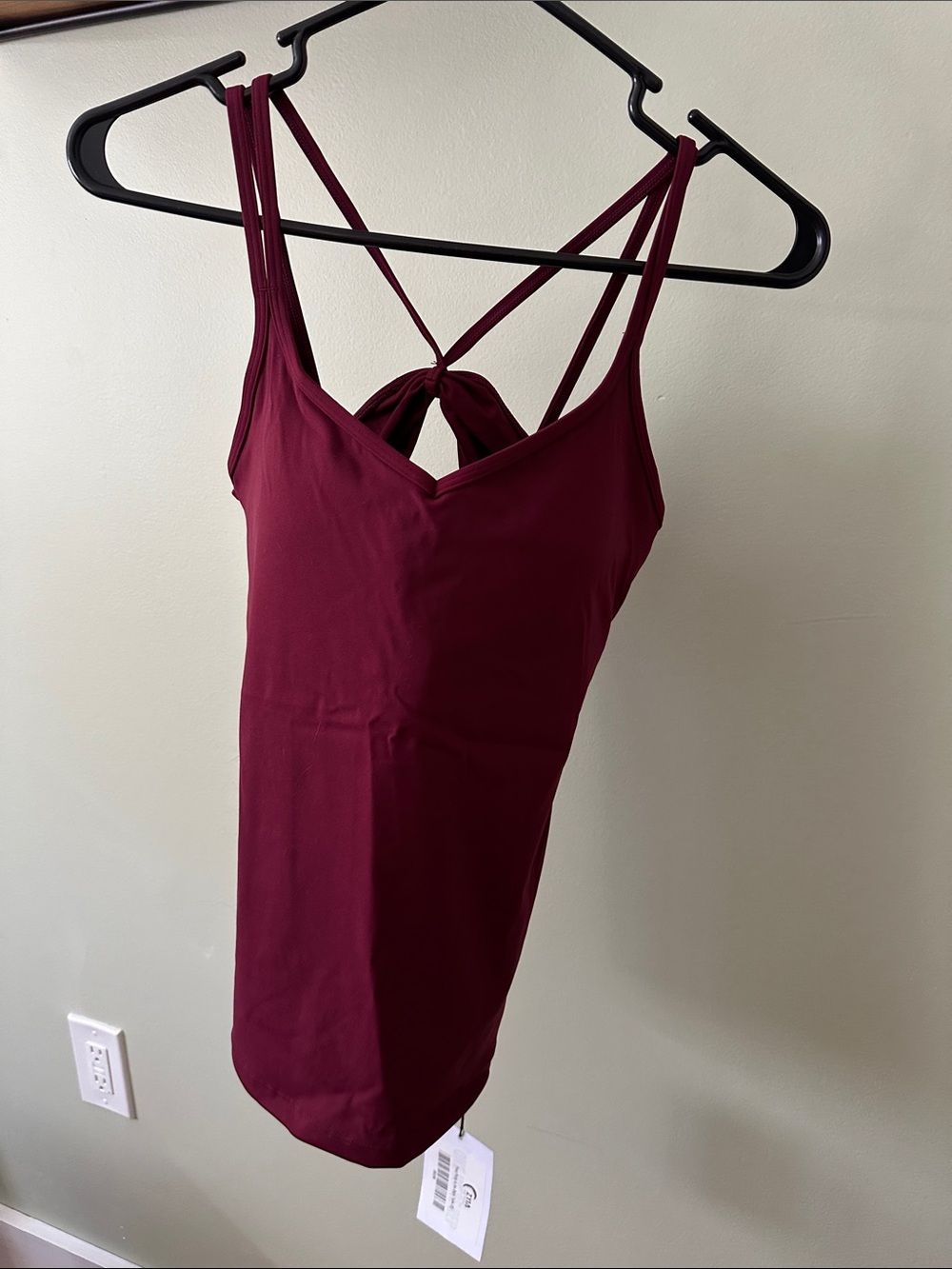 ZYIA Burgundy Strappy Twist-Back Tank